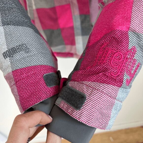 Aqua base Elite Firefly Girls Size Medium Pink Gray Hooded Ski Snow Jacket Shell - Picture 4 of 12